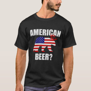 American Beer?  US Flag Bear Deer T-shirt