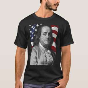 American benjamin franklin Eyes Flag Country T-Shirt