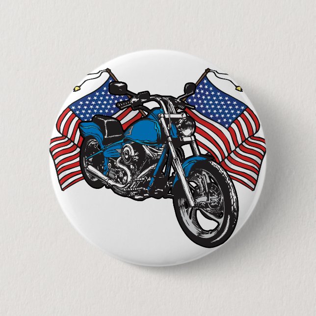 American Biker Motorcycle 6 Cm Round Badge (Front)