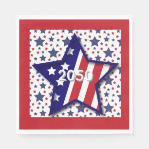 American Birthday 2025 Star Paper Napkin