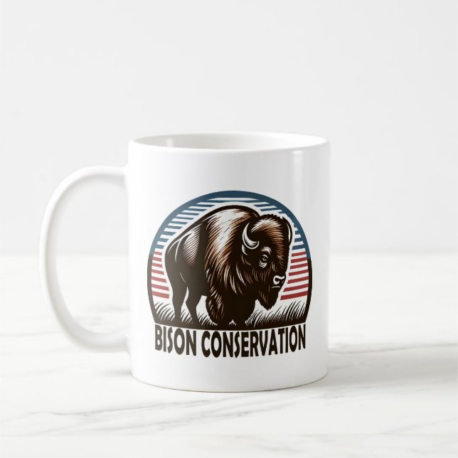 American Bison Conservation World Wildlife Day Coffee Mug (Left)