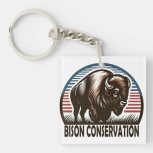 American Bison Conservation World Wildlife Day Key Ring