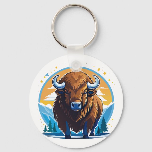 american bison key ring (Front)