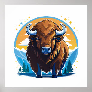american bison poster