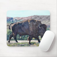 American Bison Roaming in Grassland Setting