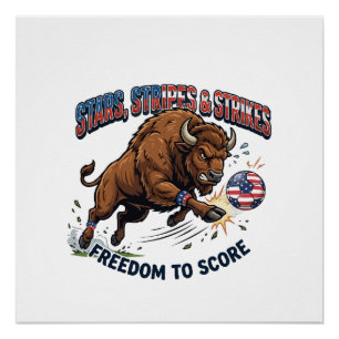 American Bison Soccer: Freedom to Score Poster