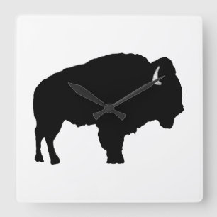 American Bison Square Wall Clock