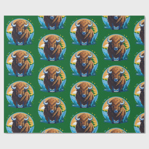 american bison wrapping paper