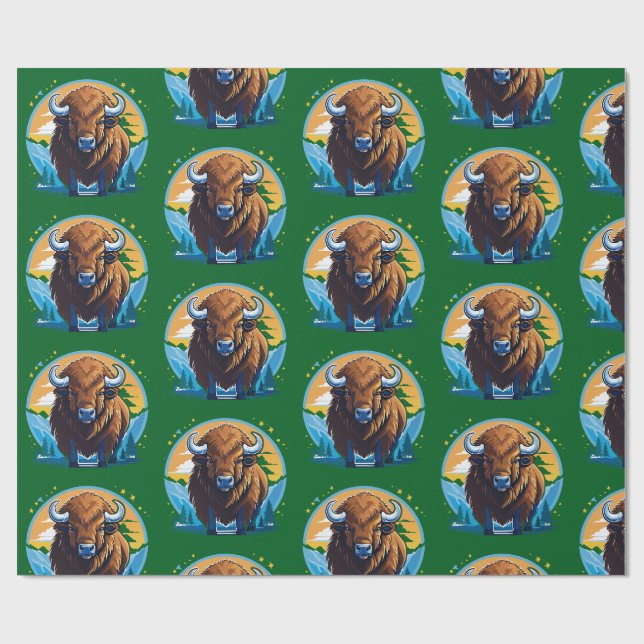 american bison wrapping paper (Flat)