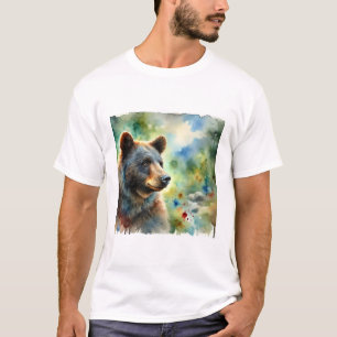 American Black Bear Watercolor 091024AREF120 - Wat T-Shirt
