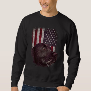 American Black Labrador USA Flag Lab Owner Patriot Sweatshirt