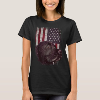 American Black Labrador USA Flag Lab Owner Patriot T-Shirt