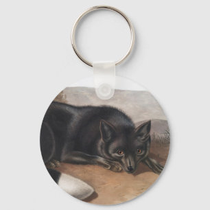 American Black or Silver Fox (Vulpes fulvus) Key Ring