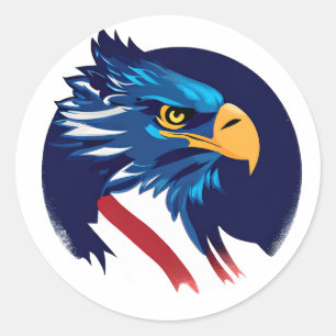 American Blad Eagle Flag Classic Round Sticker