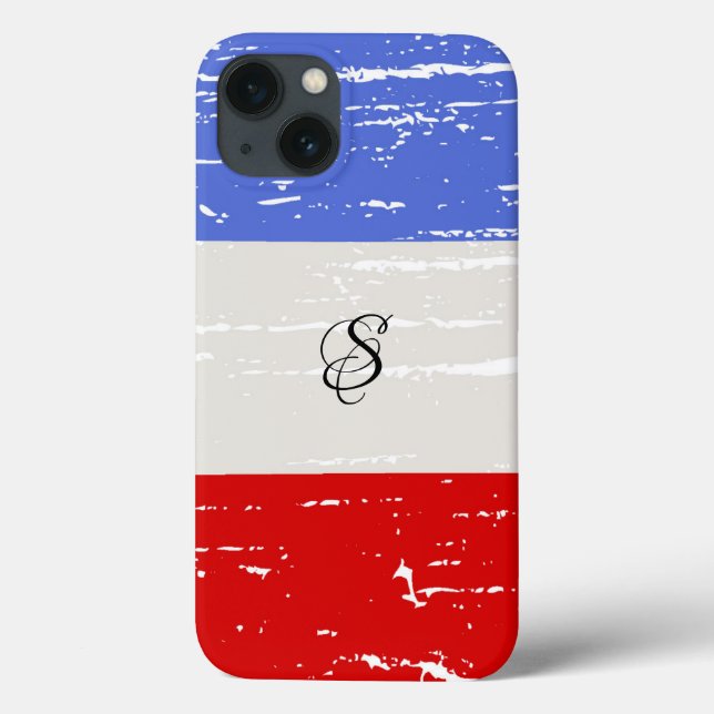 American Blocks Solid Monogram Case-Mate iPhone Case (Back)