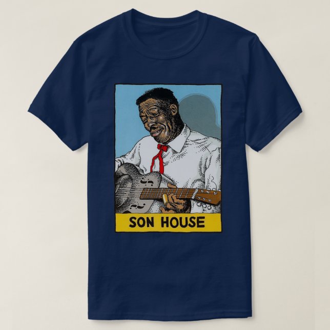 American Blues Son Musician House  T-Shirt (Design Front)