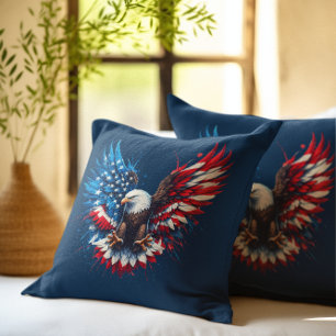 American Bold Eagle Flag Colors Cushion