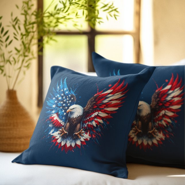 American Bold Eagle Flag Colours Cushion (Creator Uploaded)