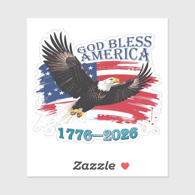 American Bold Eagle God Bless America 250 Years (Sheet)