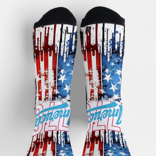 American Boldy printinted Crew Socks (Top)