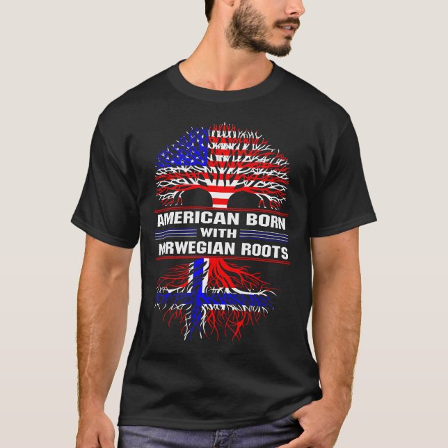 American Born with Norwegian Roots T-Shirt (Front)