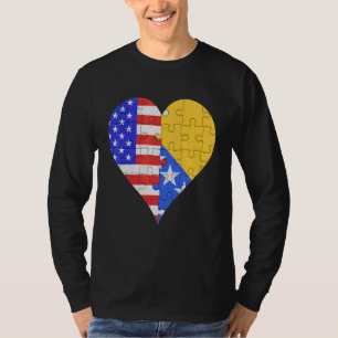American Bosnian Flag Heart T-Shirt