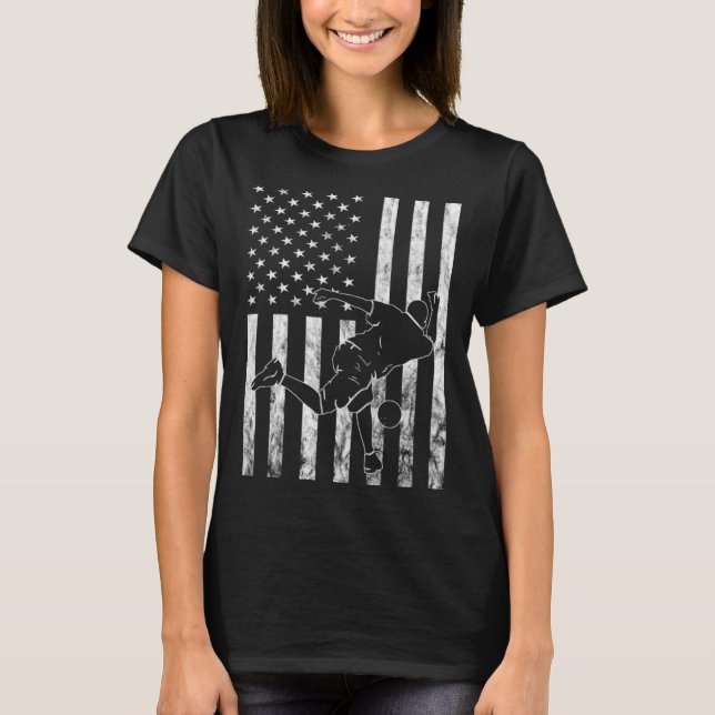 American Bowling Strike Bowler Bowling Pin Bowling T-Shirt (Front)
