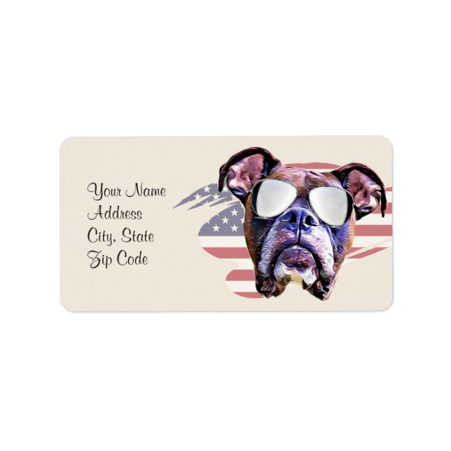 American Boxer Dog Address labels (Front)