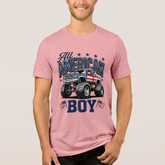 American Boy Monster Truck Vintage Patriotic Shirt