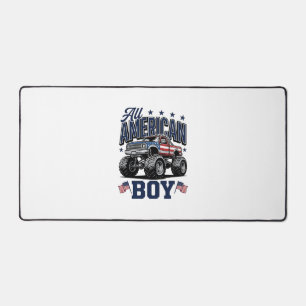 American Boy Monster Truck Vintage Patriotic Shirt Desk Mat