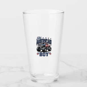 American Boy Monster Truck Vintage Patriotic Shirt Glass