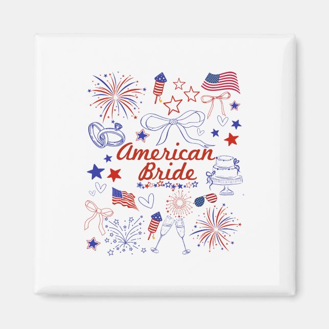 American Bride Patriotic Wedding Celebration  Magnet (Front)