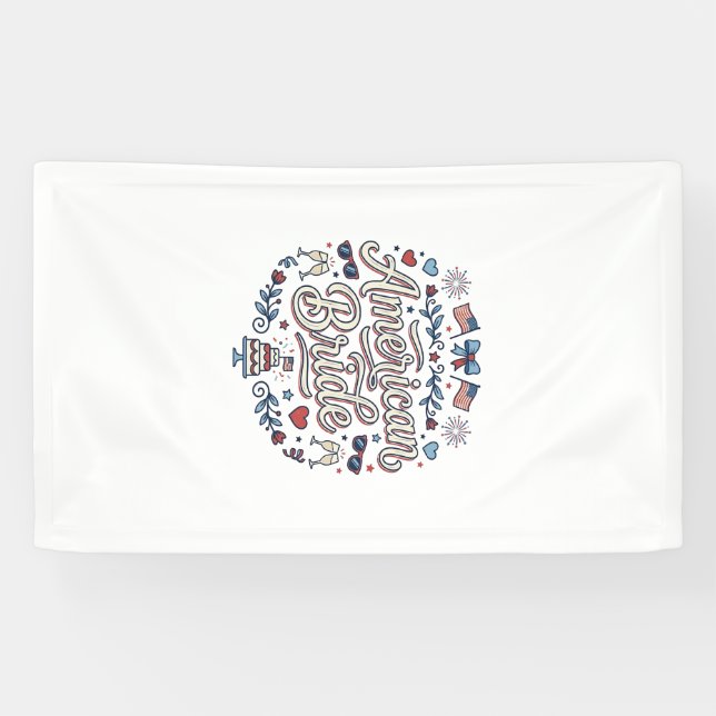 American Bride Patriotic Wedding Vector Design_1 Banner (Horizontal)