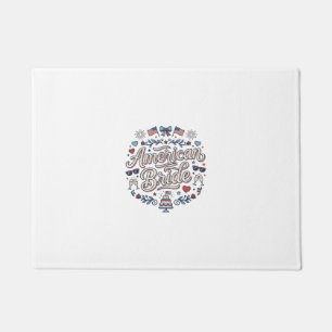 American Bride Patriotic Wedding Vector Design_1 Doormat
