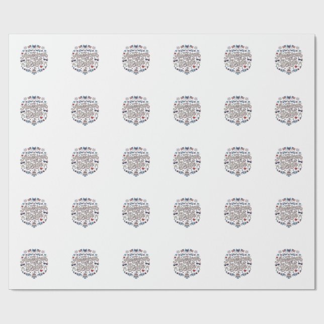 American Bride Patriotic Wedding Vector Design_1 Wrapping Paper (Flat)