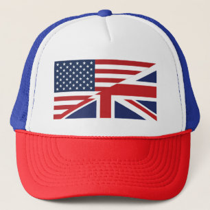 American - British Combined Flag Trucker Hat