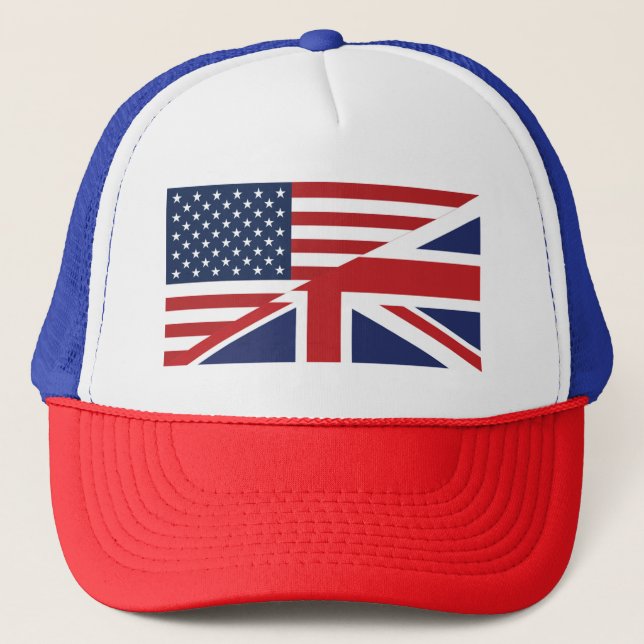American - British Combined Flag Trucker Hat (Front)