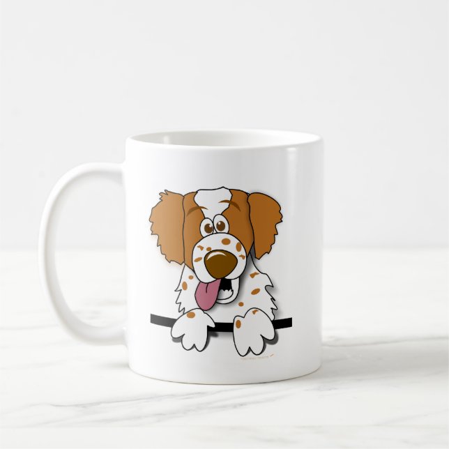 American Brittany Spaniel Cartoon Dog Mug (Left)
