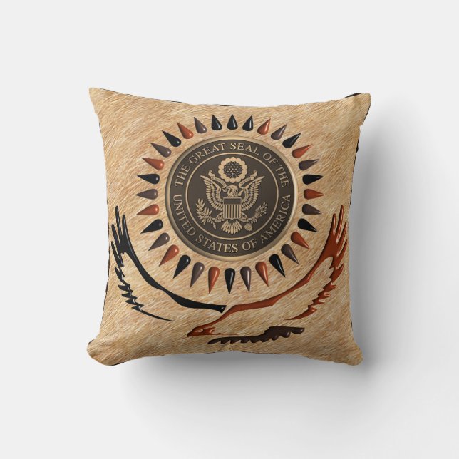 AMERICAN BRONZE SEAL EAGLE CUSHION (Front)
