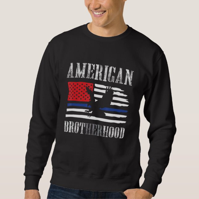 American Brotherhood Flag Country Women And Police Sweatshirt (Front)