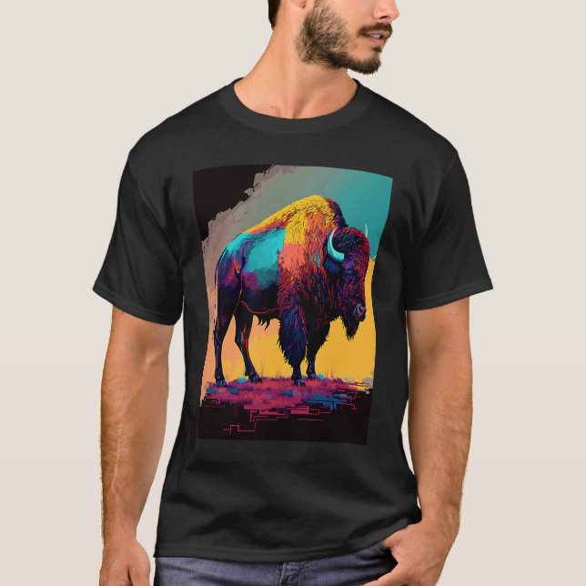 American Buffalo Animal Pop Bison Grilling   1 T-Shirt (Front)