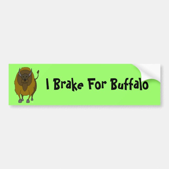 American Buffalo Bison Cartoon Bumper Sticker (Front)