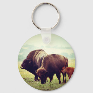American Buffalo (Bison) Family  Key Ring