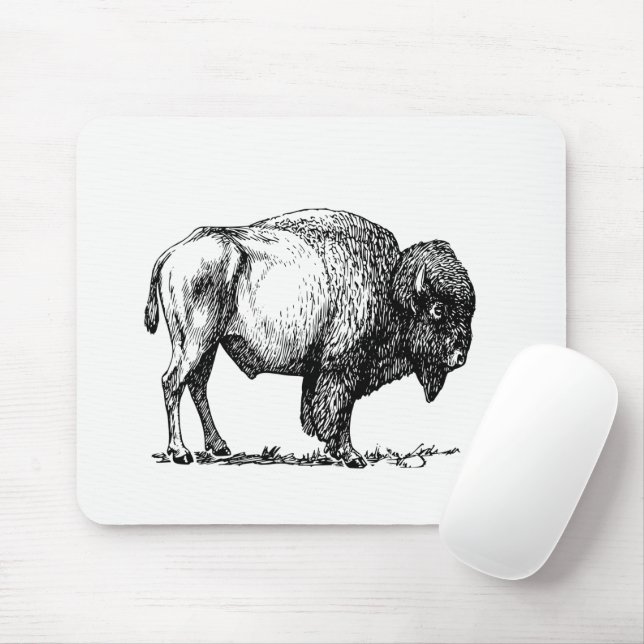 American Buffalo Bison Mouse Pad (With Mouse)