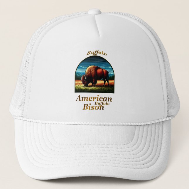 American Buffalo Bison Trucker Hat (Front)