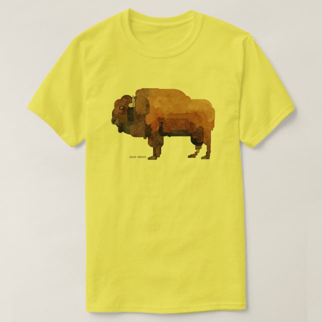 American Buffalo (Bison) Watercolor T-shirt (Design Front)