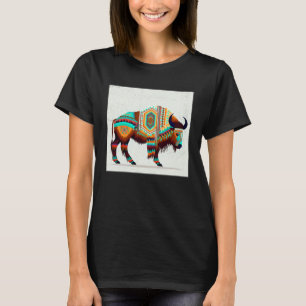 American Buffalo Colorful Aztec Bison Men Women T-Shirt