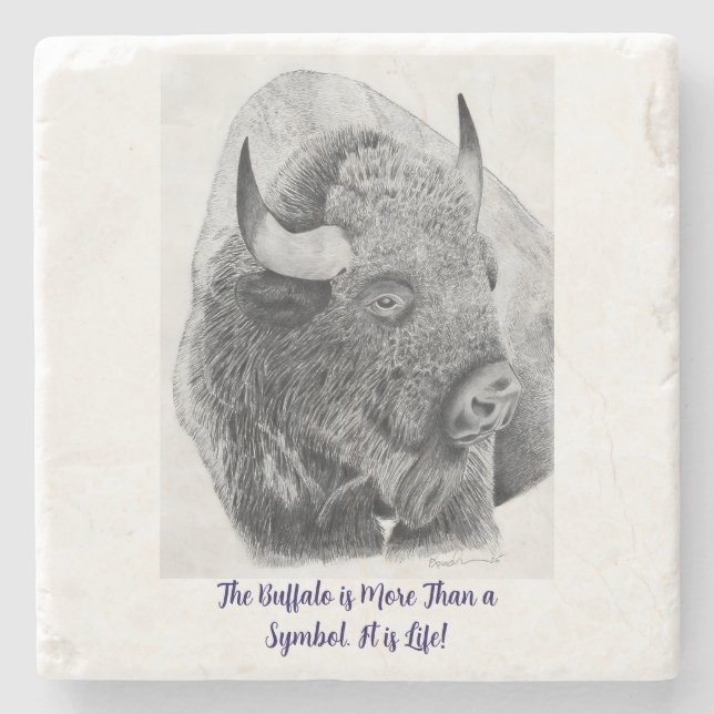 American Buffalo Stone Coaster (Front)