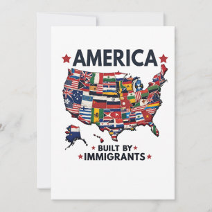 American Built by Immigrants Patriotic American Save The Date