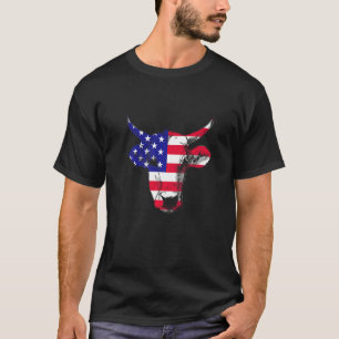 American Bull Usa 4th Of July Farmer Cow T-Shirt